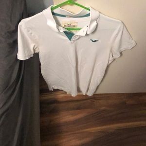 Hollister White Polo Shirt